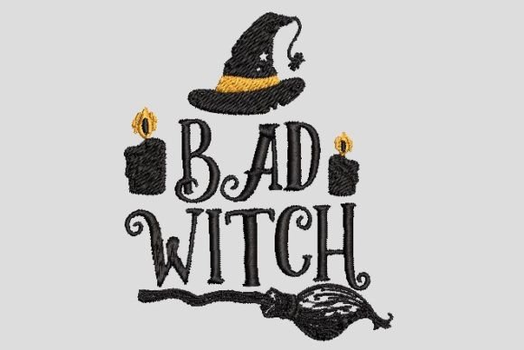 Bad Witch Hat Broom Halloween Embroidery Review