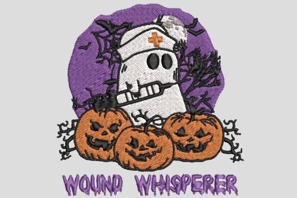 Boo Ghost Nurse Pumpkin Halloween Embroidery Review