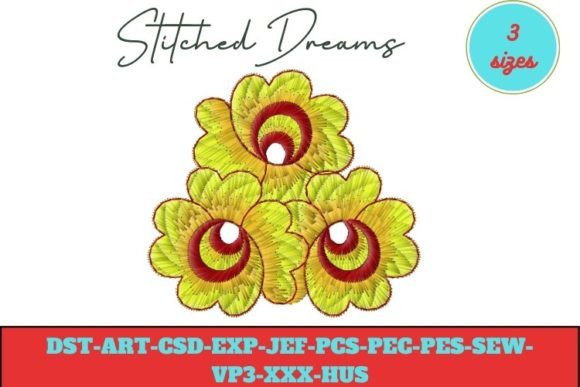 Conjoined Floral Embroidery Design for Holiday Collections