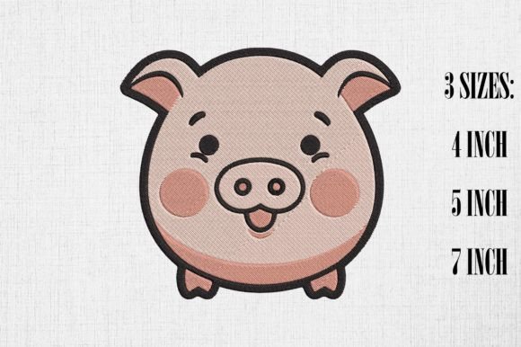 Cute Pig Embroidery Design for Holiday Collections