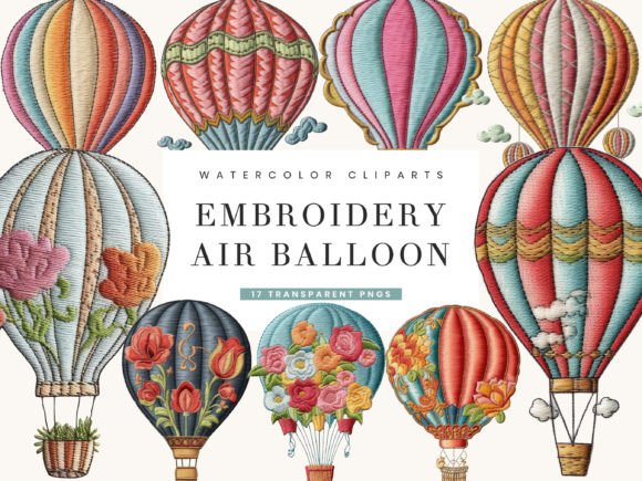Review: Embroidery Balloon Clipart Bundle for Small Shops